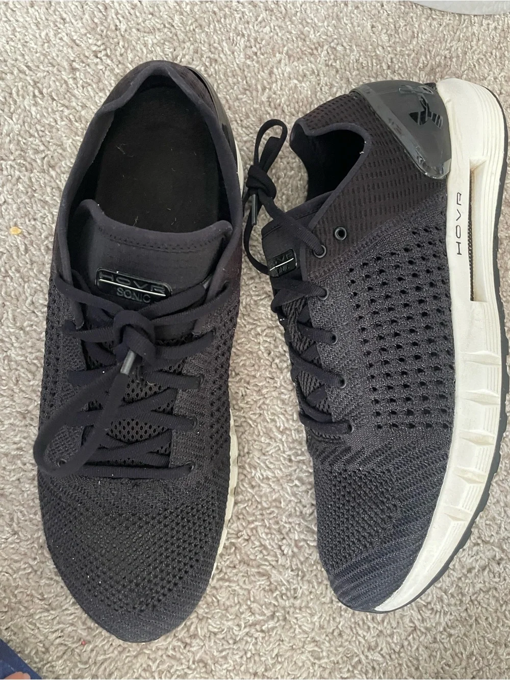 Hush Puppies Men's Black Knit Lace-Up Athletic Sneakers